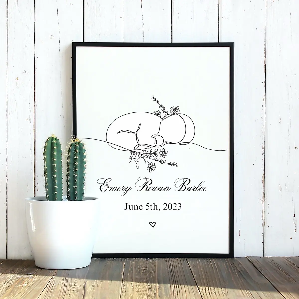 8 x 10 Custom Baby Girl Name/Birthdate Print