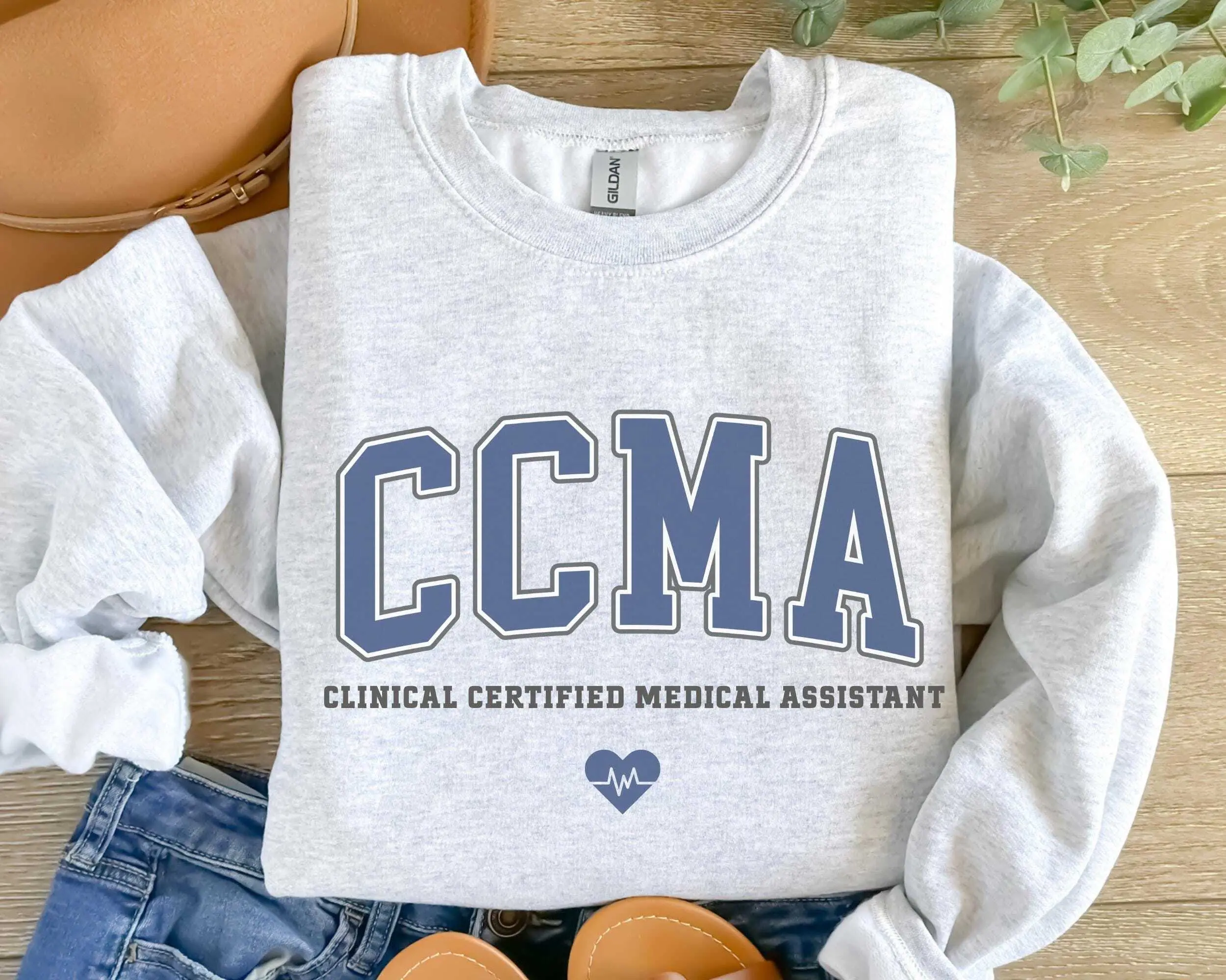 CCMA Nurse T-SHIRT / Sweatshirt, Certified Clinical Medical Assistant , CCMA Grad Gift, CCMA Nurse Gift, Medical Assistant  Clothes Sleeve