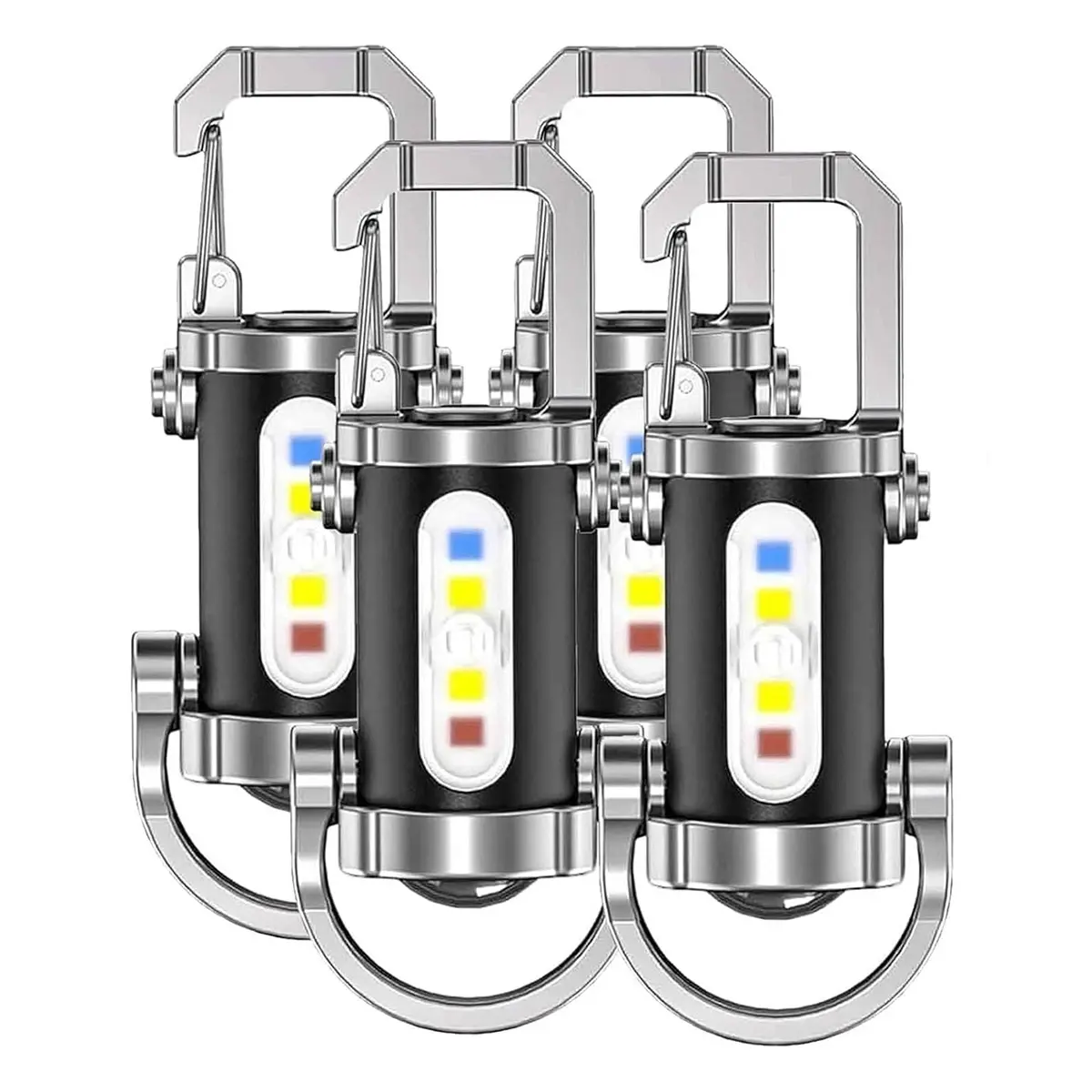 4 PCS Fathers Day Gifts Portable Bright Keychain Flashlight, Mini Keychain Flashlight, 7 Modes, 1200 Lumens EDC Waterproof Keychains Flashlight  Fathersdaygift