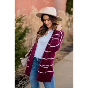 Striped Fuzzy Cardigan