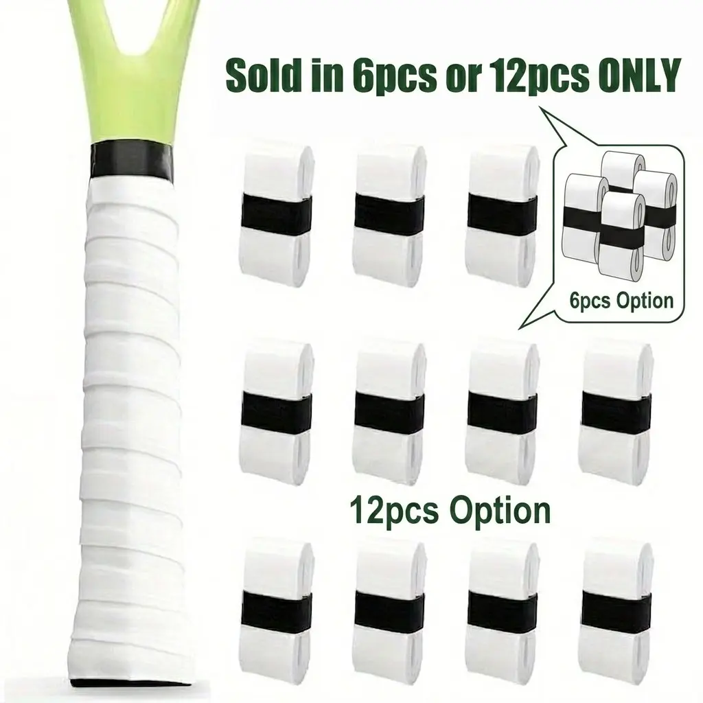 Yitape Tennis Grip Tape, 6/12 Pcs Adhesive Racket Handle Wrap, Ideal for Pickleball & Other Sports Gear, Enhance Control & Performance