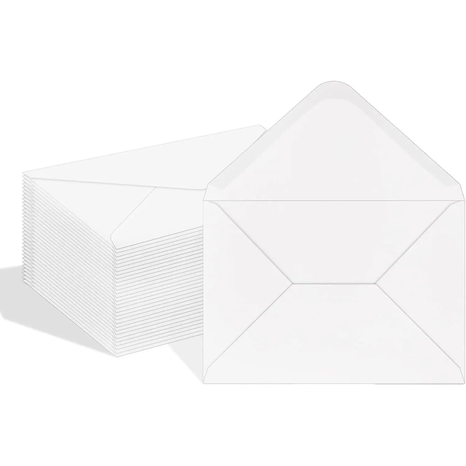 A7 Envelopes 100 Pack White 5x7 V Flap Invitation Envelopes for 5x7 Photos,Cards, Birthday, Weddings, Graduations, Announcements,  Shower 5.28 "x 7.13"(white)