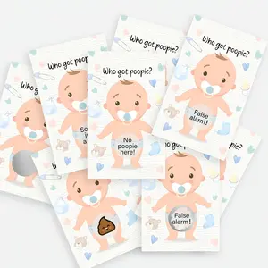 40Pcs Unisex Baby Shower Scratch-Off Cards, Creative Party Game Props, Interactive Fun for Boys & Girls, Perfect for Baby Welcome Parties