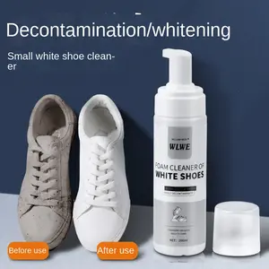 White Shoe Cleaner No Water Powerful Decontamination Whitening Foam Cleaner for White Shoes 200ml