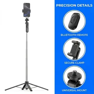Selfie Stick Tripod with Wireless Remote, 1.8m Extendable Phone Tripod Stand, Portable All in One Travel Tripod for Photography, Group Photo, Live Streaming, Vlog, Compatible with iPhone Android Samsung Google Pixel All Cell Phones#Easter Gift