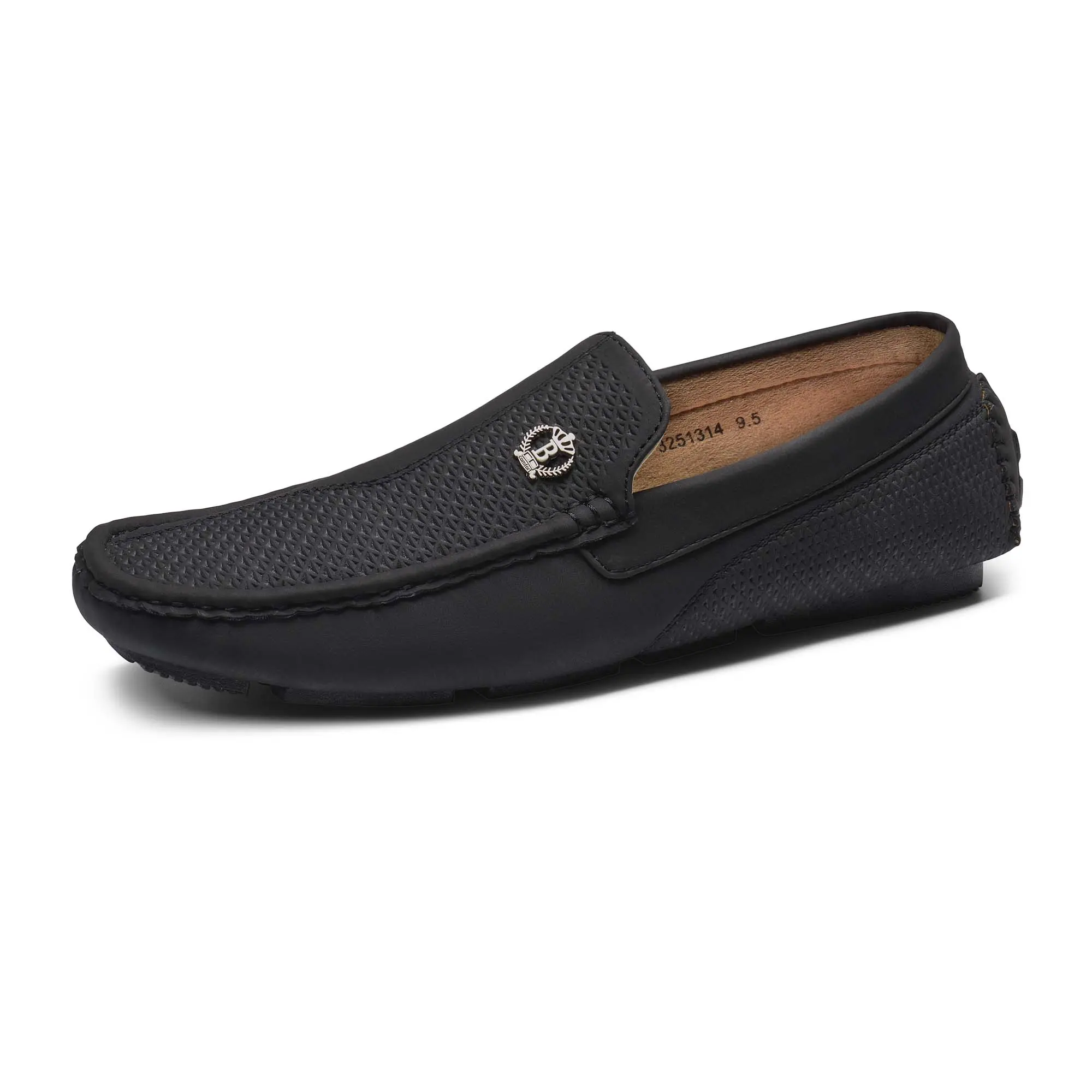 【BRUNO MARC Anniversary】 Men's PU Leather Loafers - Round Toe, Slip-On Business Casual Loafers, Comfortable Classic Chic Cushioned Effortless Style Flat Walking Footwear with Convenient Design, Comfortable Loafers