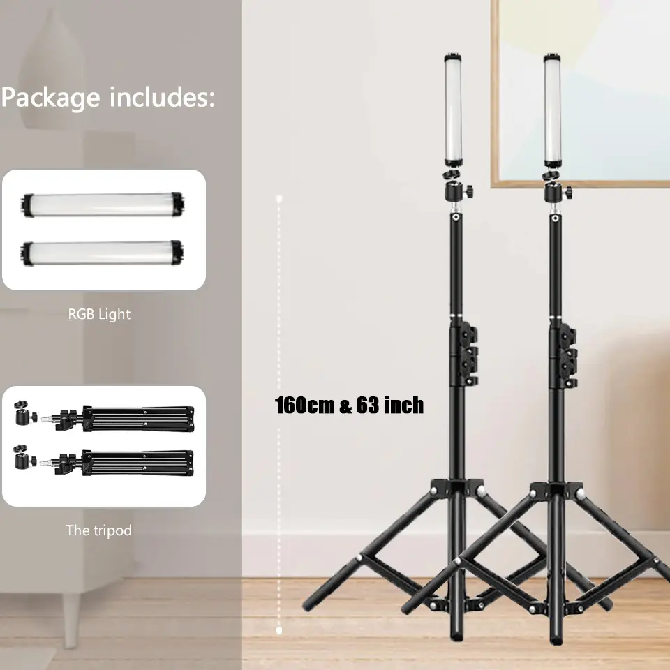 2 sets with 160cm/63in Tripod