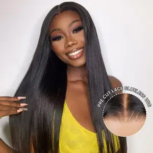 Wiggins Hair 250% Straight Glueless Human Hair Wig 7*5 Closure Wigs Pre Everything 7*4 Ready To Go Wig Beginners Glueless Wig