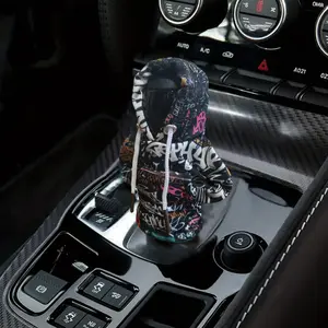 Universal Car Gear Shift Cover Graffiti Design, Interior Decoration for Cars, Stylish Auto Vehicle Accessories, 1 Piece