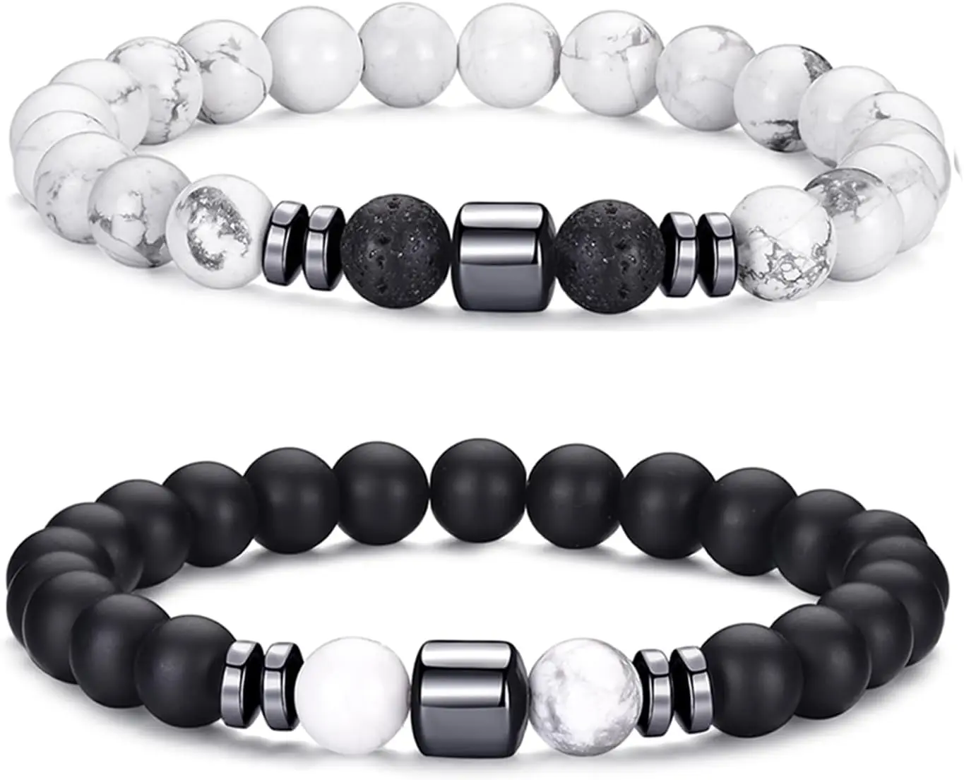 2,white,black bracelet