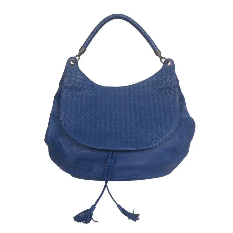 Pre-owned Bottega Veneta LEATGHER Shoulder Bags BLUE SOFT SHOULDER BAG
