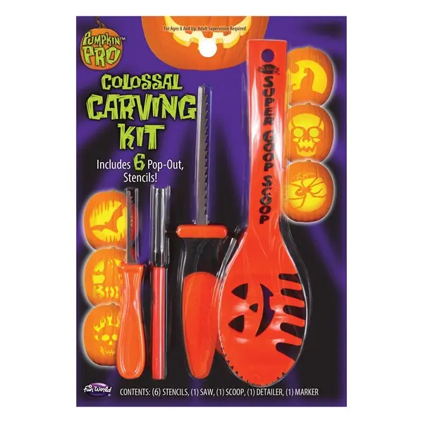 10 Piece Colossal Pumpkin Carving Kit: Orange
