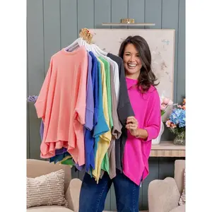 Raised Rib Easy-Fit Dolman 3/4 Sleeve Top by DD Design | Reg - Plus