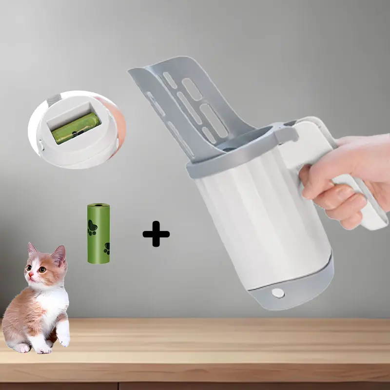 ESAY TO USE Litter Scoop with 15 Refill Bags Extra Large Capacity Spill Resistant ABS+PP Resin Material for Large Cats Easy Dog Cat Litter Shovel Litterbox Kitten cat litter box automatic litter box stainless steel litter box self cleaning litter box