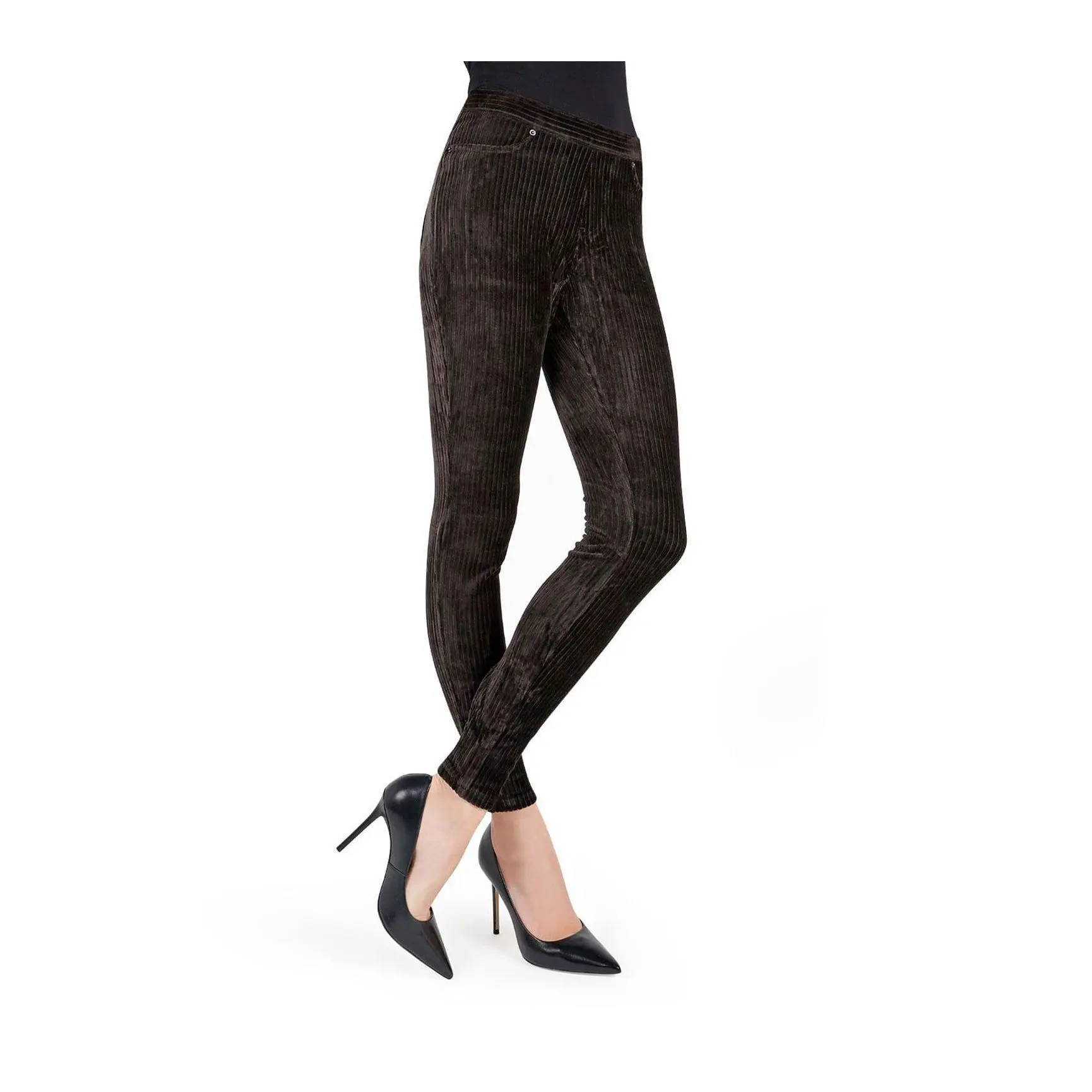 Memoi Wide-Rib Stretch Corduroy Leggings