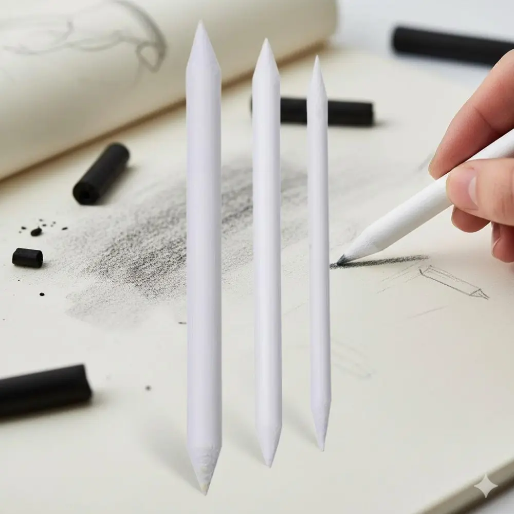 Professional Blending Stump Set: Non-Breaking Smudge Pencils, Anti-Slip Grip, Smudge Proof Blending Tools for Sketching & Shading. Portable Drawing Kit for Artists, Students, Journaling & Outdoor Sketching.