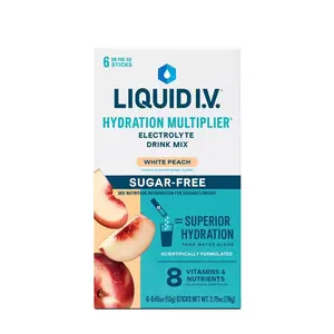 Liquid I.V.® White Peach Hydration Multiplier® Sugar-Free Electrolyte Powder Drink Mix, 6 Count Packets
