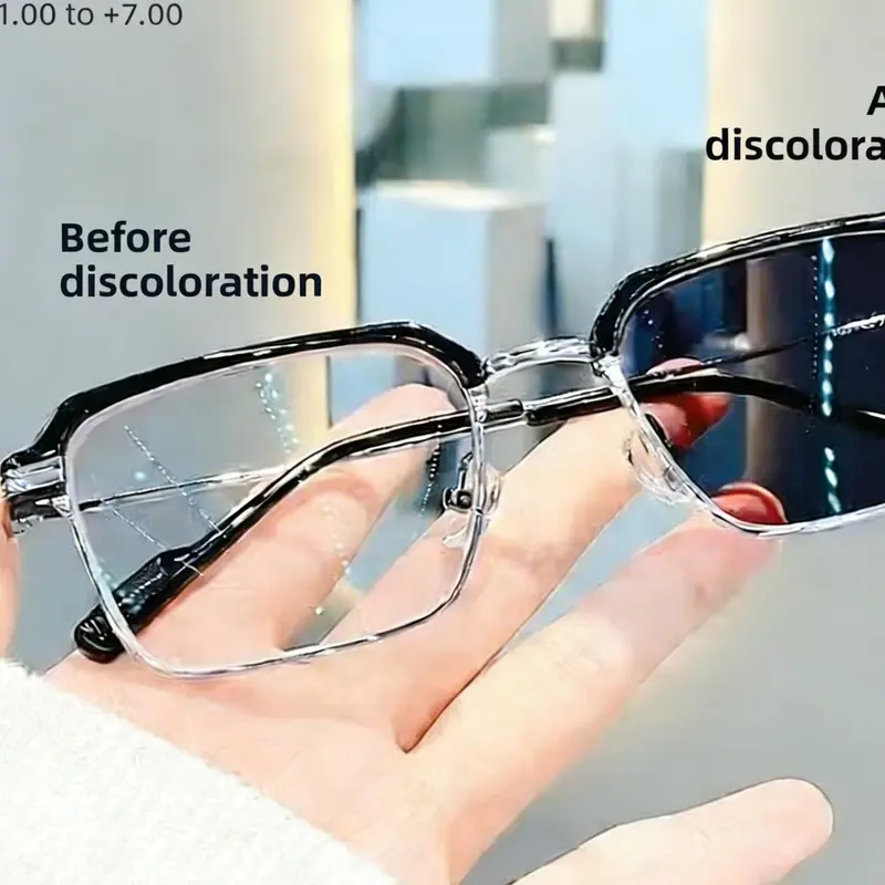 Progressive Reading Glasses – Indoor Clear/Outdoor Tinted | UV & Blue Light Shield