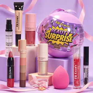 1Set Fit Colors Beauty Surprise Ball, 11PCS Makeup Kit, Lipstick Set, Multi-Type Cosmetics Inside, Mystery Gift Set, for Party & Festival,  Makeup Surprise, Cosmetic Blind Box, Beauty Toy Set