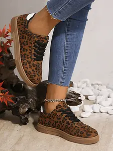 Four Seasons Women's Casual Sneakers, Walking Shoes, comfortable and stylish footwear, perfect for casual outfits, durable design, leopard print upper leading fashion trends, an ideal gift choice, Rubber Trainer, Platform Walking Shoes, Platform Low Top