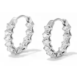 Silver CZ Hoops