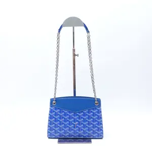 Pre-owned Goyard Coated Canvas&Calfskin Shoulder Bags Rouette Blue Shoulder Bag T10402836