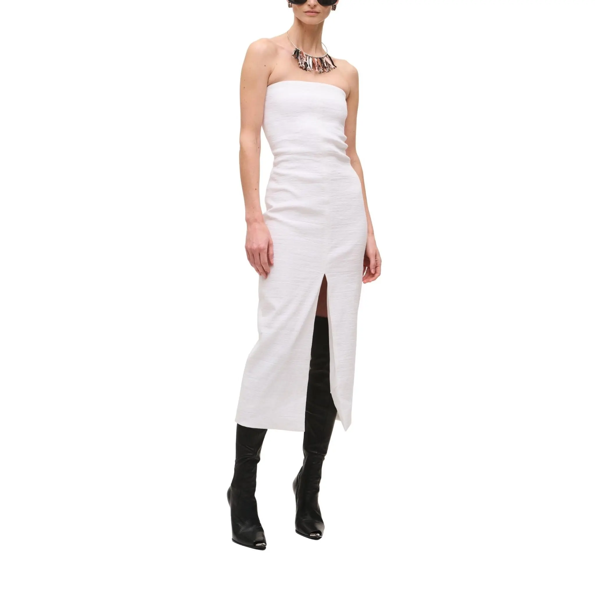 Brandon Maxwell Ames Strapless Fitted Dress