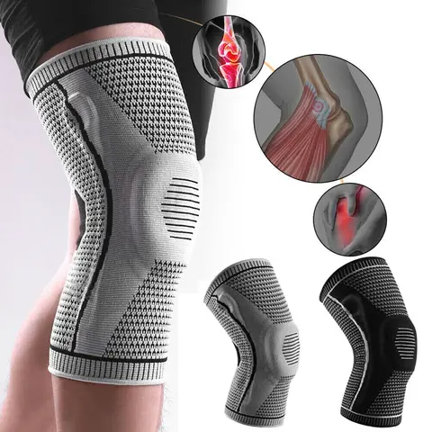 Unisex Spandex Compression Knee Sleeve Brace (1 Piece, Size M, Multi-Size Option, Gray) - Badminton Players’ Sports Protective Gear, Arthritis Support, Knee Pain Relief