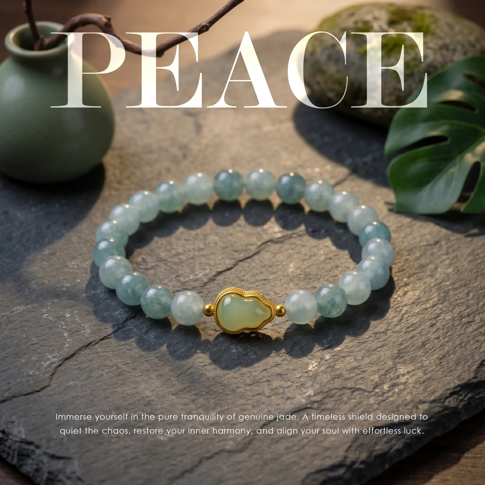 LUMAWU Translucent Blue Chalcedony Jade Bracelet - Ice-Like Texture, Polished Crystal Beads, Natural Luster, Lightweight Skin-Friendly Unisex Daily Wear, Exquisite High Quality Bracelet for Emotional Balance, Good Luck Gift, Exquisite Bracelet, Retro