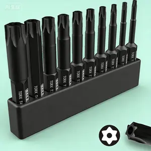 10-Piece Security Screwdriver Bit Set, Tamper Proof TORX Bits, S2 Steel Impact Star Bits (T8 T9 T10 T15 T20 T25 T27 T30 T40 T45), 6 Point 2-Inch Driver Bits, Durable High Torque Screwdriver Accessories