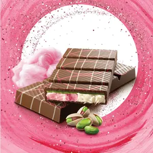 Dubai Angel Hair Chocolate Bar 5.29 Oz, Pink & White Cotton Candy, Luxurious Milk Chocolate with a Heavenly Pistachio Cream and Fluffy Cotton Candy Filling, Unique Multi-Layered Sweet Experience