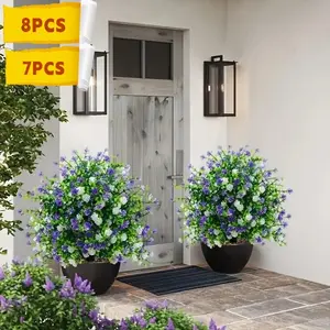 Two Artificial Potted Trees with Stakes, UV Protection, Camellia Bush Style, Ideal for Indoor/outdoor Decor, Home, Hotel, Garden, Wedding, Vacation, Artificial Potted Flower