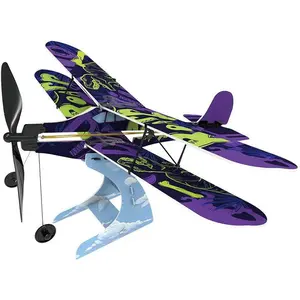Rubber Band Aeroplane Biplane STEM Kit Ideal Xmas Gift for Boys & Girls