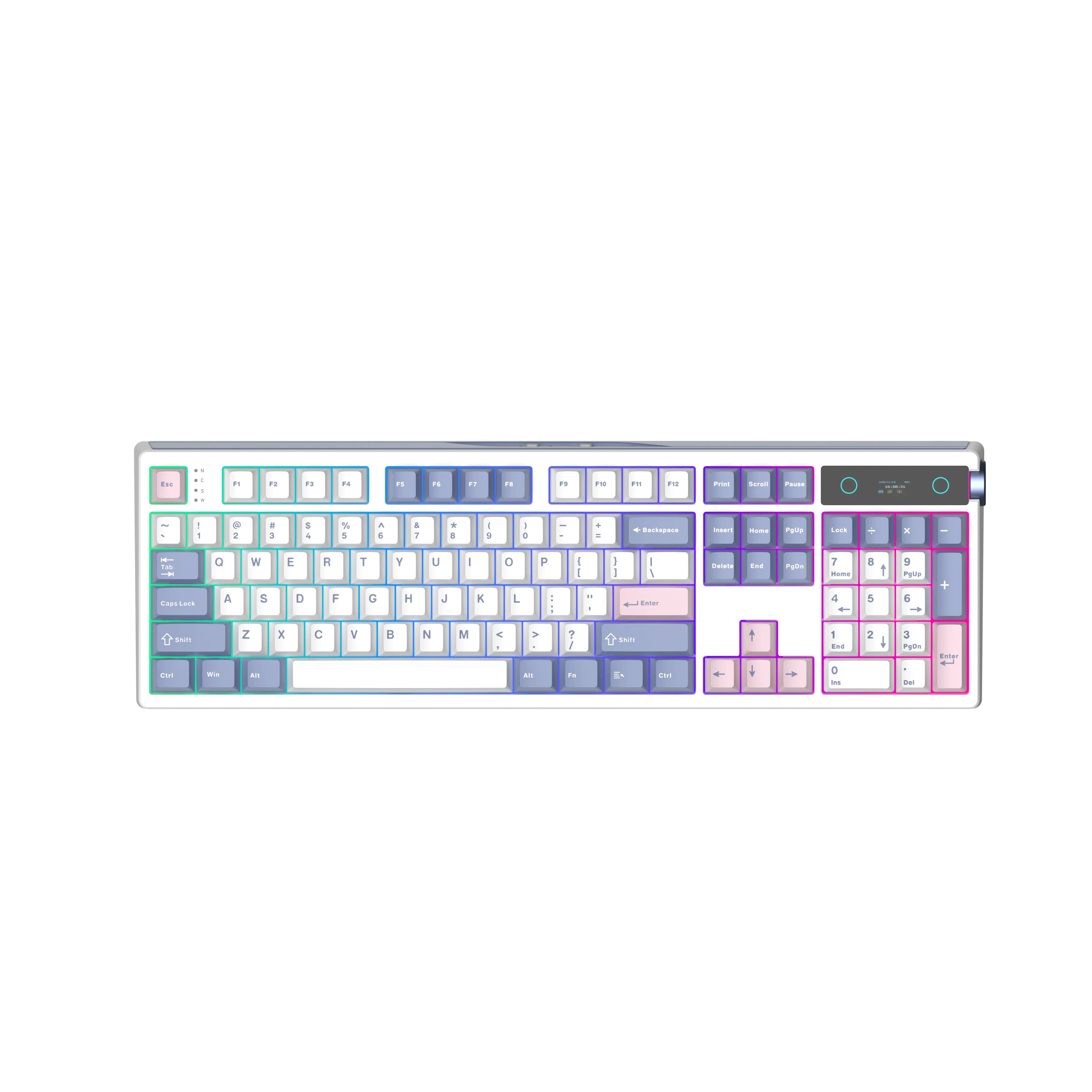 EPOMAKER TH108 PRO Full Size Gaming Mechanical Keyboard, Sea Salt Silent Switch, Gasket Mount, South-Facing RGB Backlight, Hot-Swappable, 2ms Low Latency, Custom Driver for PC/Mac, Jade Keycaps, Kickstand, Screen, Knob, 2-in-1 Switch-and-Keycap Puller, Ga