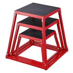 【DealsForYouDays】VEVOR Plyometric Jump Boxes, 12/18/24 Inch Plyo Box, Platform and Jumping Agility Box, Anti-Slip Fitness Exercise Step Up Box Set for Home Gym Training, Conditioning Strength Training, Red