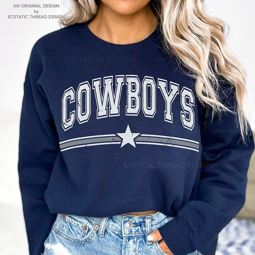 Original Vintage Cowboys Sweatshirt, Cowboys Cowgirls, Distressed Cowboys Crewneck, Cowboys Western, Vintage Cowboy Sweatshirt, Men & Womens Cotton Trending