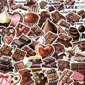 Chocolate Pattern Sticker, 50/1000pcs Cute Cartoon Chocolate Sticker, DIY Decorative Sticker for Stationery & Water Bottle & Laptop, Ornaments