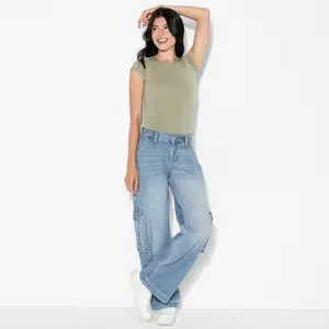 Women's Mid-Rise Wide Leg Cargo Jeans - Wild Fable Women's Mid-Rise Wide Leg Cargo Jeans - Wild Fable