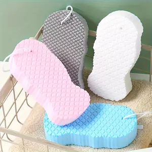 Exfoliating Body Scrub Sponge - TPR Material, Manual Deep Cleansing & Gentle Exfoliation for Smooth Light Beige, 4 Colors (Pink, Blue, White, Gray) - Fragrance-Free, Durable & Portable for Home Use