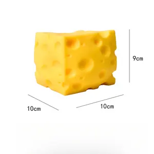 Yellow Cheese Block Squishy Stress Toy - Moldable, Soft, Quiet Portable Pocket Fidget Toy for Anxiety Relief & Focus