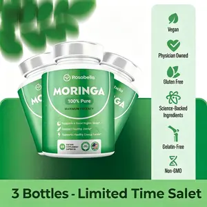 3 bottles discounted package Rosabella Moringa Capsules (800mg)for lmmune Support, Gut Health & Vitamin