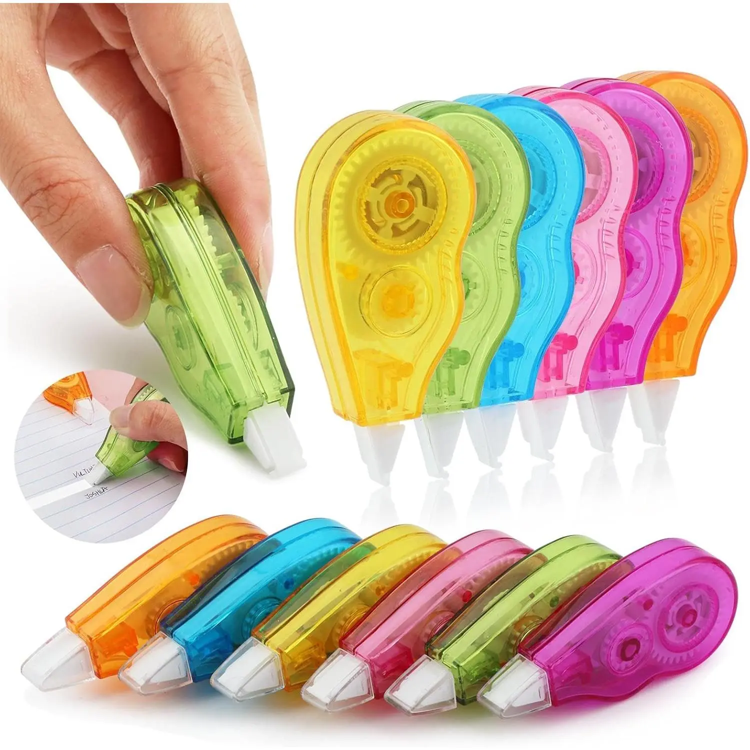 12 count/2sets White Out Correction Tape, Portable Mini White Out Tape Whiteout Roller Easy to Use Applicator, White Out Tape for Homework, Note Taking, Marking and Office Documents(6 pcs)