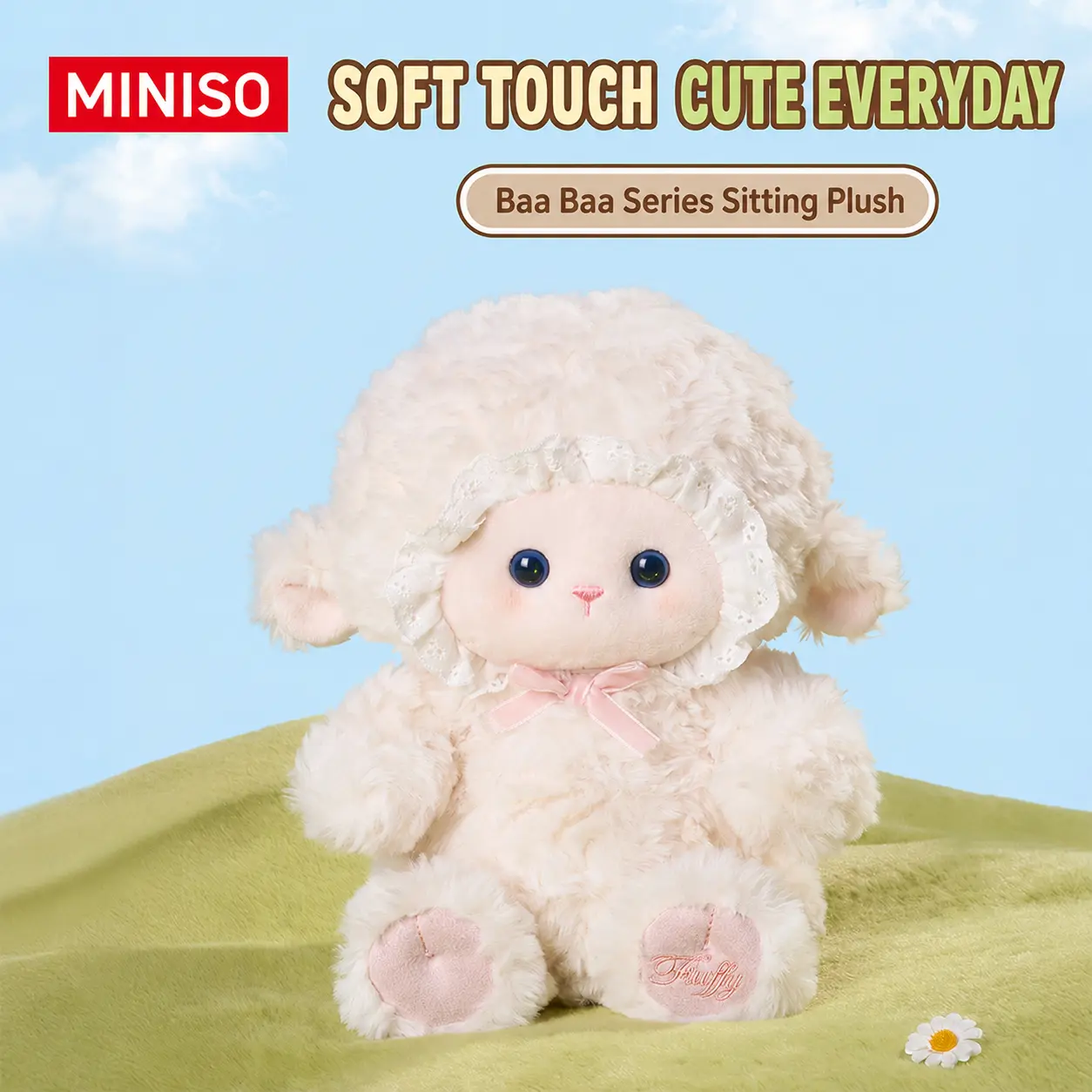 MINISO Cute Sheep Plush Doll Best Buddy Series! Soft and super huggable, popular among kids and adults. Ideal for bedroom use, comfy to hold and lean on, a lovely warm daily companion.