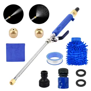10 piece set of heavy-duty high-pressure cleaning rods, equipped with a hose nozzle tool, suitable for efficient car, plant irrigation, watering, and yard cleaning, compatible with most water guns