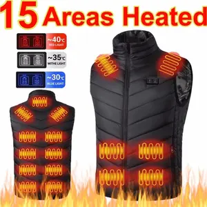 15 Zones Smart Heated Vest for Men Women Winter USB Chargeing Heating Vest Tops