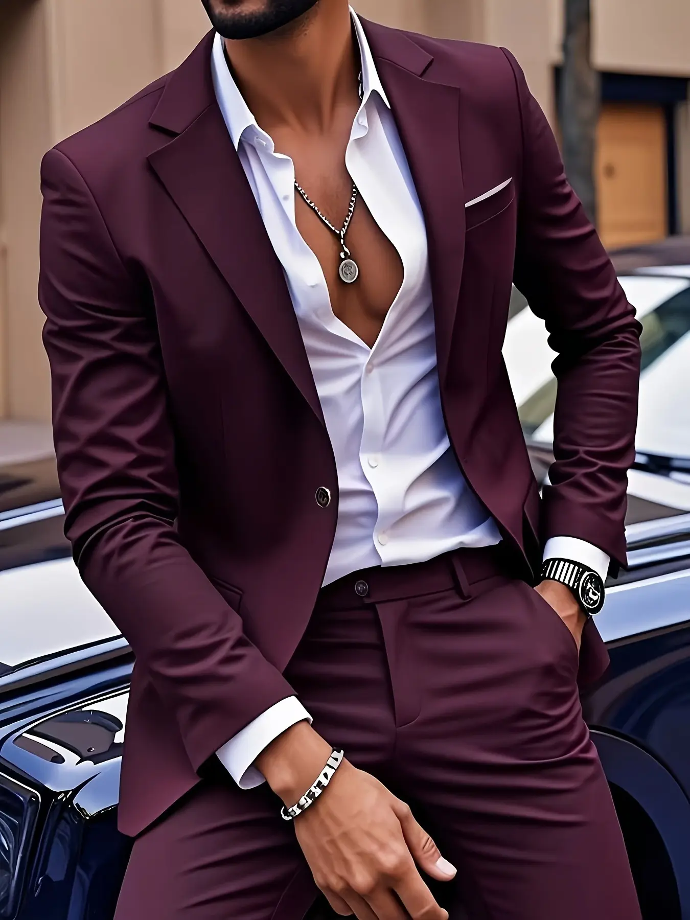 Men'S Slim-Fit Two-Piece Suit with Single-Button Blazer & Pants - Navy Blue, Lightweight Business Formal Attire for Interviews, Professional Settings, and Casual Parties, Business Casual Attire, Formal Suit Ensemble|Slim Fit Suit|Lightweight Fabric
