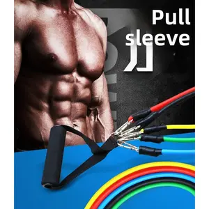 Portable Household 11-piece Tension Rope Set Training Combination Elastic Rope Fitness Men's Door Resistance Belt gym ring treadmills home adjustable dumbbells foam roller back extension machine waist trainer women Steel Power Pull-Up Bar
