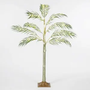 Artificial Palm Tree with 180 LED Lights Warm White LED Lights with Timer 4 Lighting Modes Perfect for Outdoor Christmas Holiday Decor Garden Patio Yard