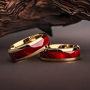 Stainless Steel 8mm Width Universal Waterproof Non-Fading Enamel Ring for Men and Women