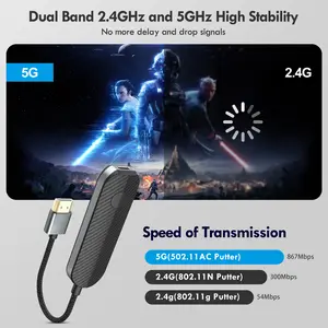 Wireless HDMI Display Adapter, Wireless HDMI Transmitter for iPhone to TV, HD Video and Audio Sync, Streaming Mirroring YouTube Tiktok to TV